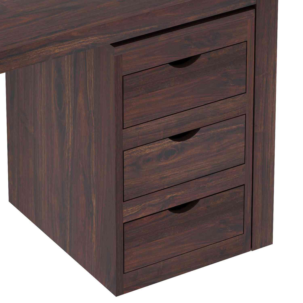 Fusta Solid Sheesham Wood Study Table With Storage (Walnut Finish)