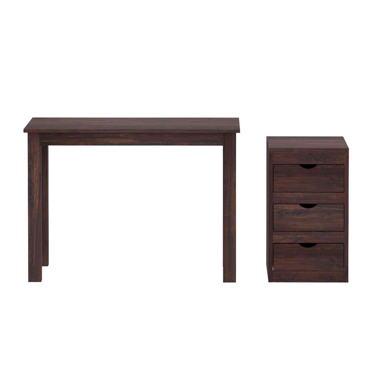 Fusta Solid Sheesham Wood Study Table With Storage (Walnut Finish)