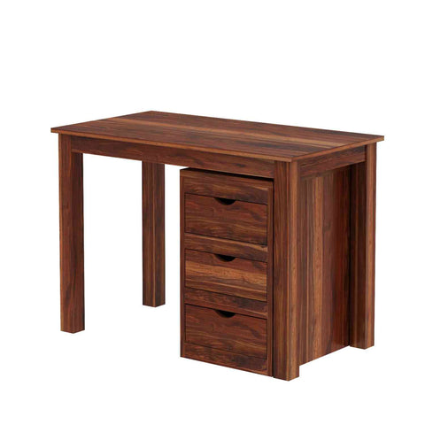Fusta Solid Sheesham Wood Study Table With Storage (Natural Finish)