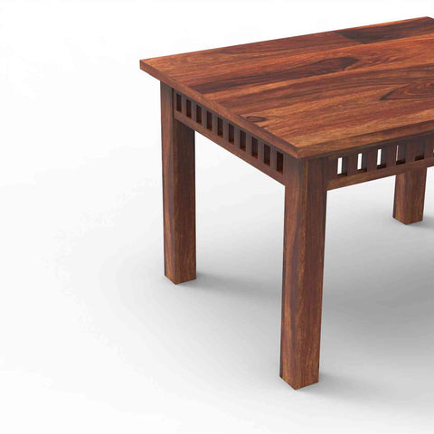 Rubikk Solid Sheesham Wood 4 Seater Dining Set (With Cushion, Natural Finish)