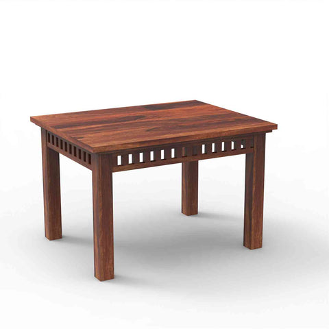 Rubikk Solid Sheesham Wood 4 Seater Dining Set (With Cushion, Natural Finish)