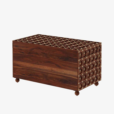 Maharana Solid Sheesham Wood Box (Natural Finish)
