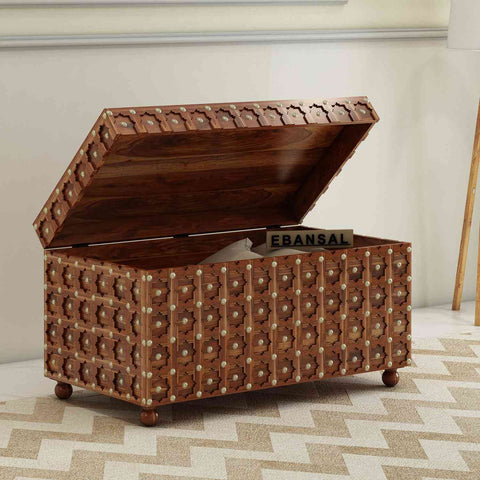 Maharana Solid Sheesham Wood Box (Natural Finish)