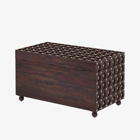 Maharana Solid Sheesham Wood Box (Walnut Finish)