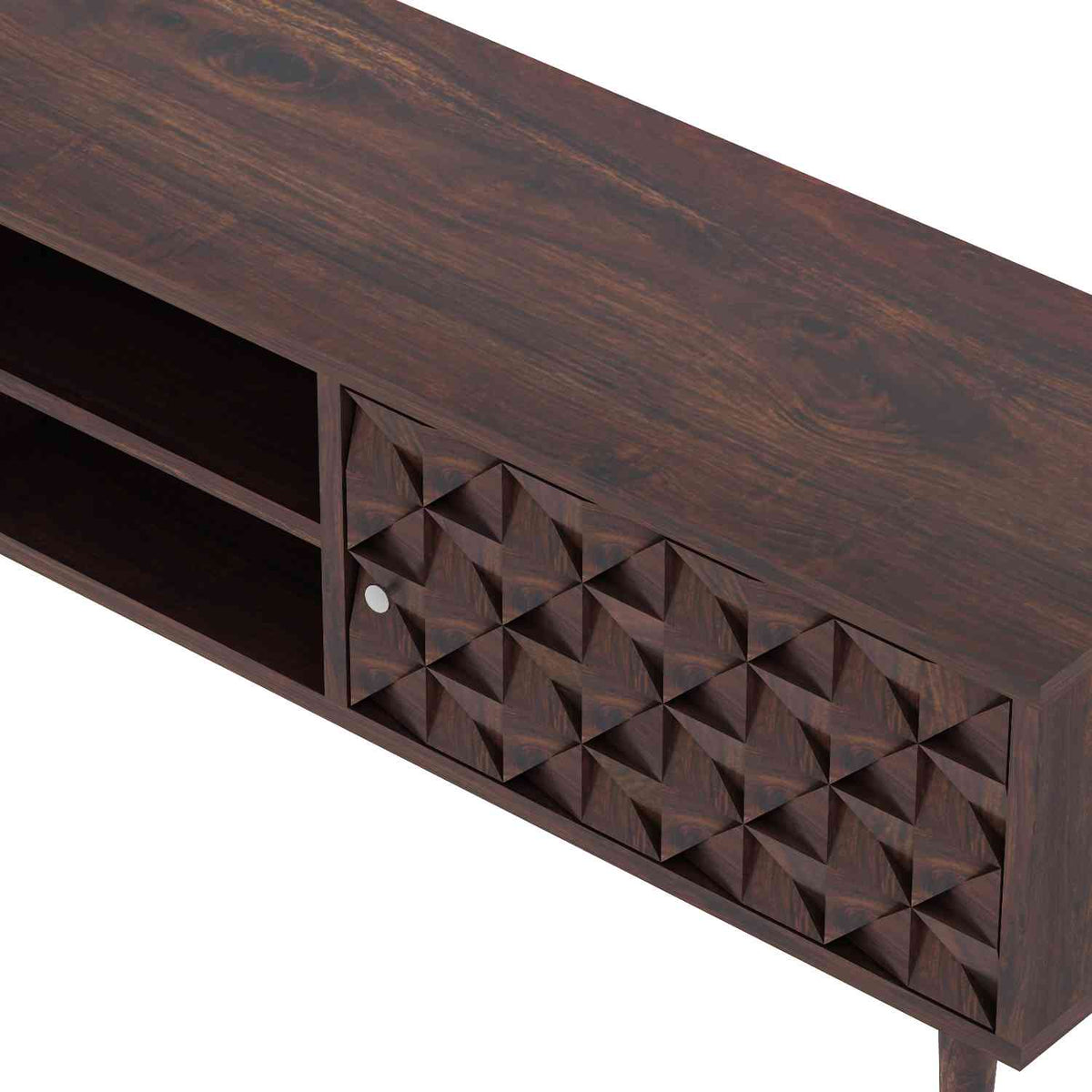 Teblonn Solid Sheesham Wood TV Unit (Walnut Finish)
