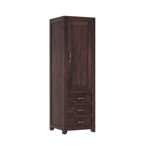 Livinn Solid Sheesham Wood Wardrobe Set (Walnut Finish)