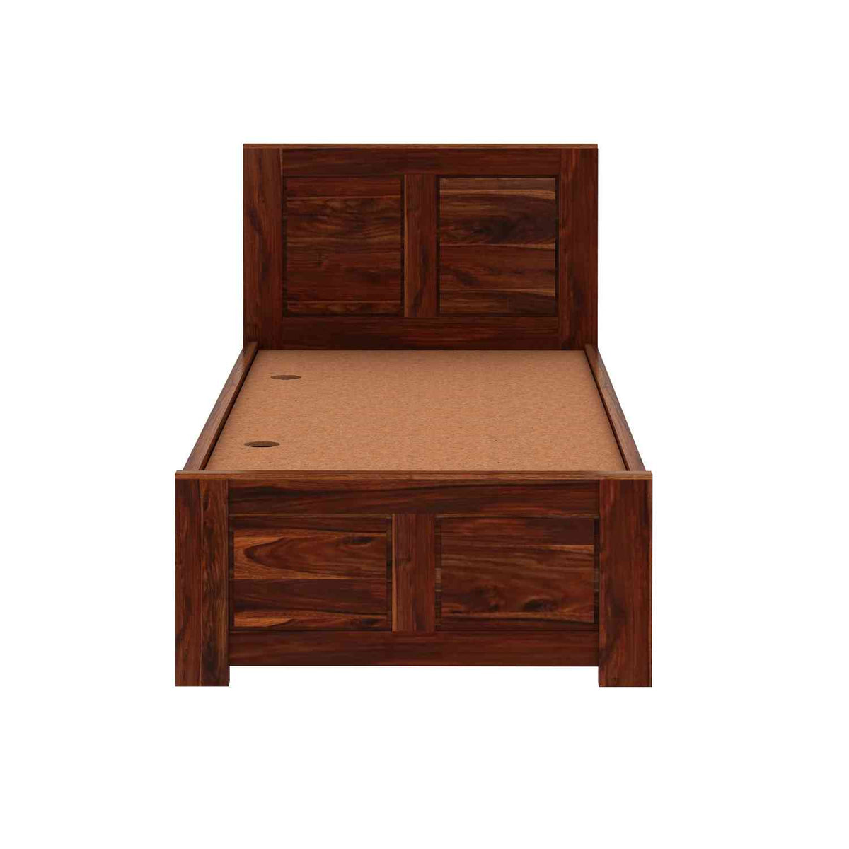 Woodwing Solid Sheesham Wood Single Bed With Box Storage (Natural Finish)