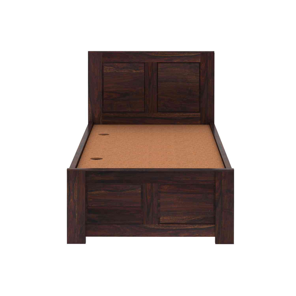 Woodwing Solid Sheesham Wood Single Bed With Box Storage (Walnut Finish)