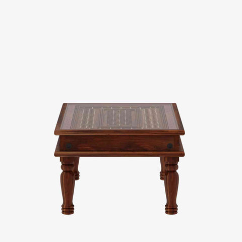 Maharana Solid Sheesham Wood Coffee Table (Design 2, Natural Finish)