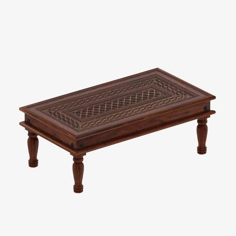 Maharana Solid Sheesham Wood Coffee Table (Design 2, Natural Finish)