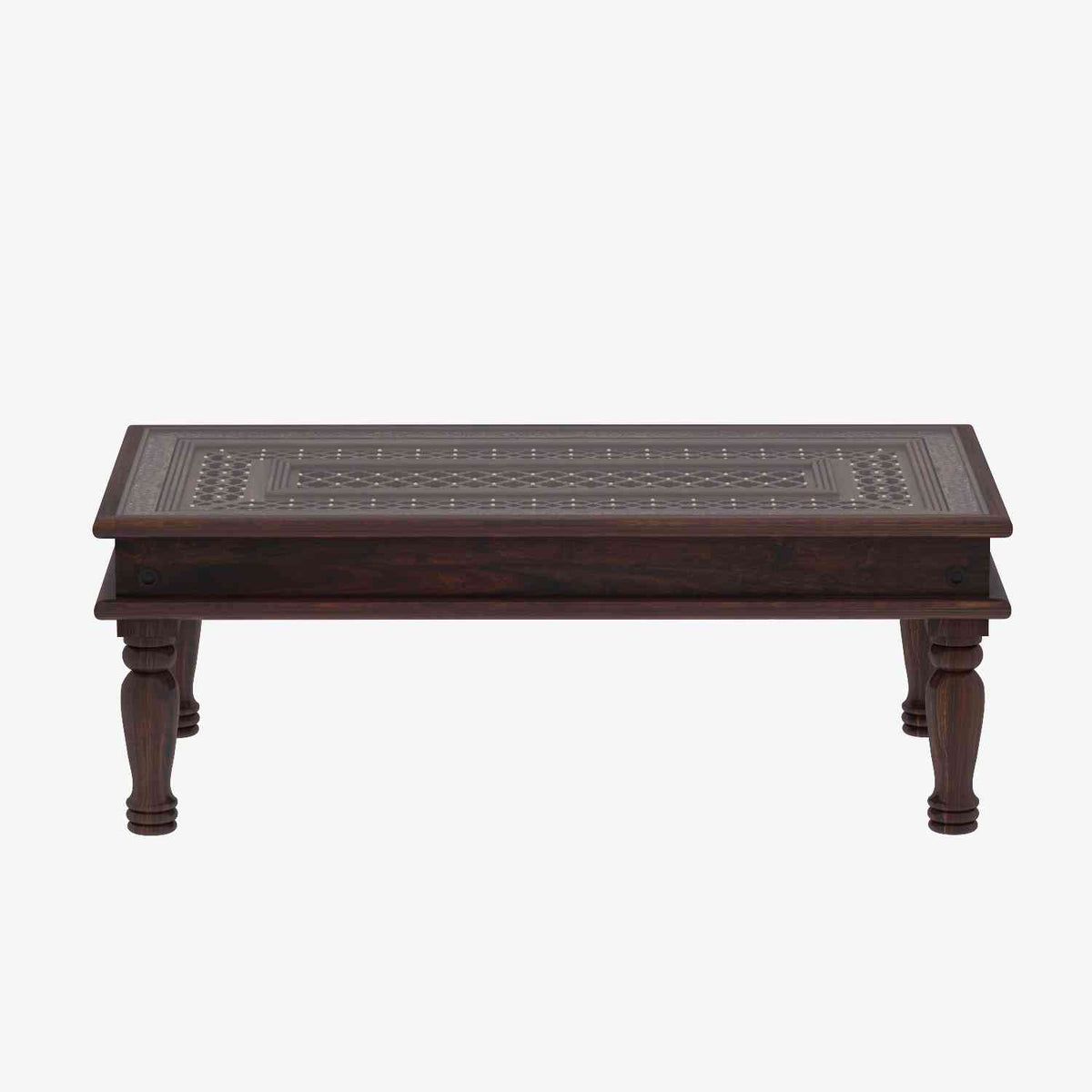Maharana Solid Sheesham Wood Coffee Table (Design 2, Walnut Finish)