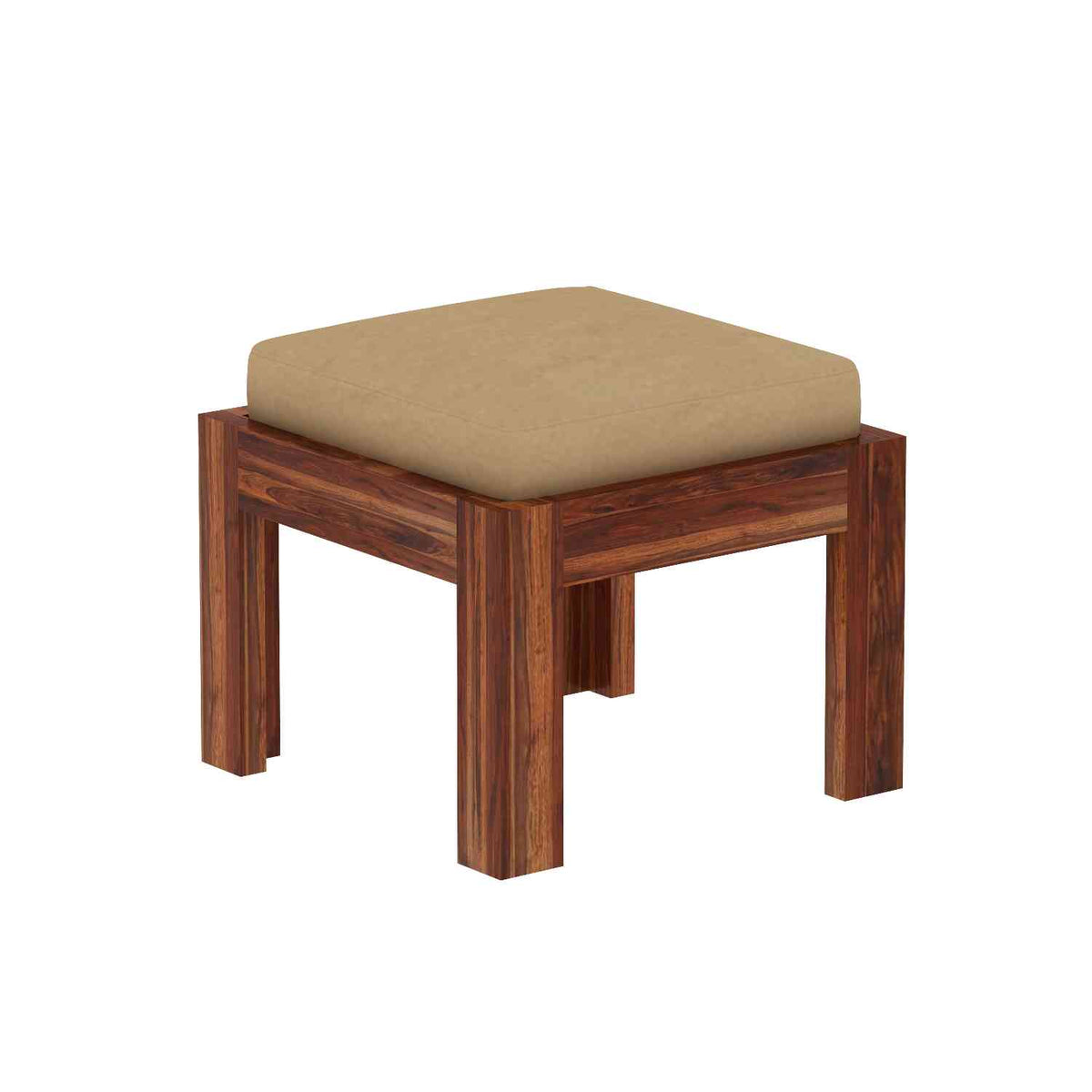Essen Solid Sheesham Wood Coffee Table With 2 Stools (Natural Finish)