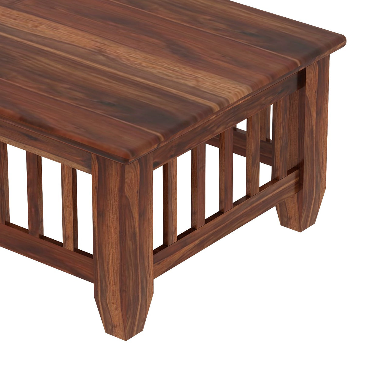 Trinity Solid Sheesham Wood 5 Seater Sofa Set With Coffee Table (3+1+1, Natural Finish)