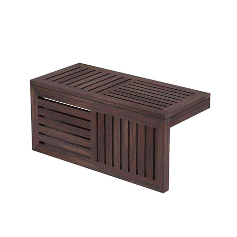 Essen Solid Sheesham Wood Coffee Table With 2 Stools (Walnut Finish)