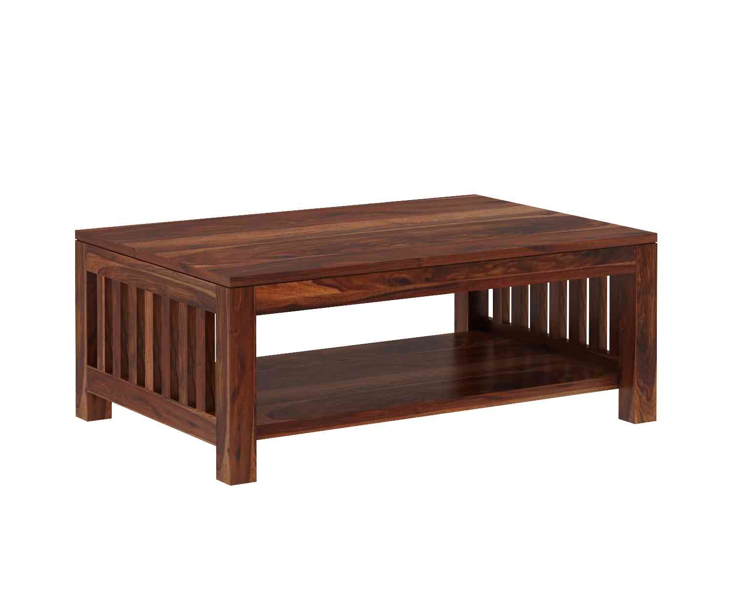 Essen Solid Sheesham Wood Coffee Table (Natural Finish)