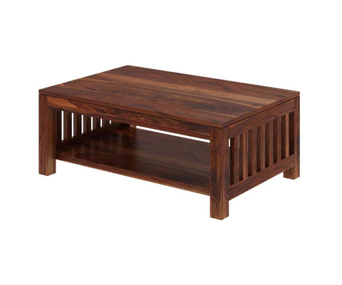 Essen Solid Sheesham Wood Coffee Table (Natural Finish)
