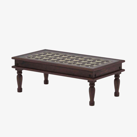 Maharana Solid Sheesham Wood Coffee Table (Walnut Finish)