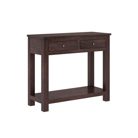 Woodwing Solid Sheesham Wood Console Table (2D, Walnut Finish)