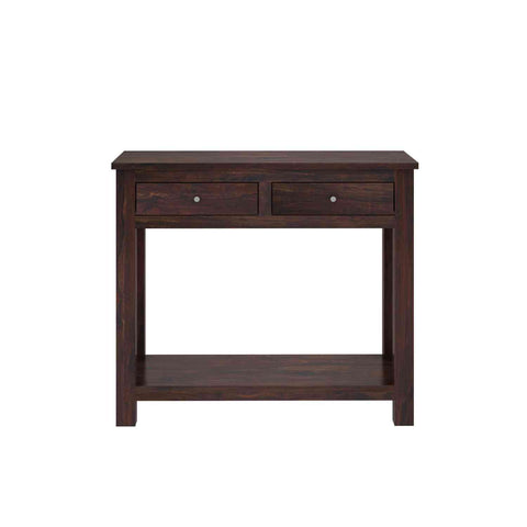 Woodwing Solid Sheesham Wood Console Table (2D, Walnut Finish)