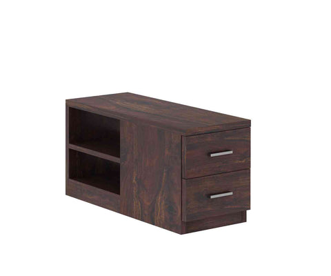 Feelinn Solid Sheesham Wood 3 Seater L Shape Sofa With Storage (Walnut Finish)