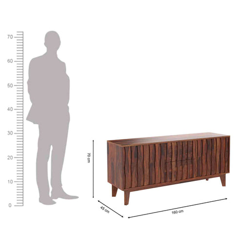 Maurice Solid Sheesham Wood Sideboard (Natural Finish)