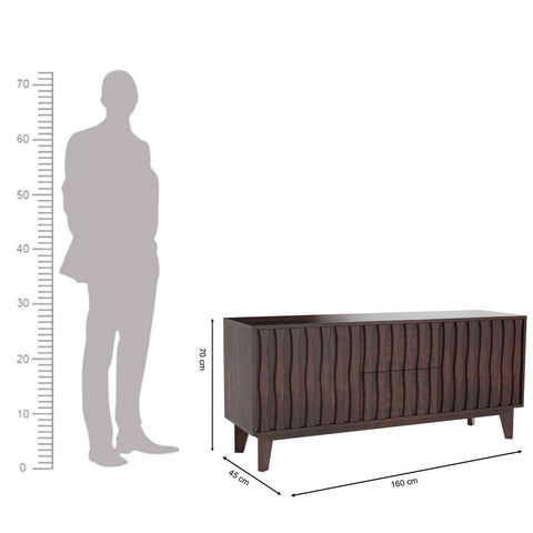 Maurice Solid Sheesham Wood Sideboard (Walnut Finish)