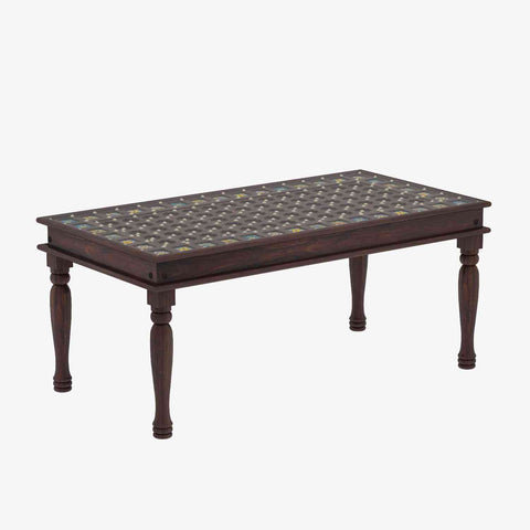 Maharana Solid Sheesham Wood 6 Seater Dining Set (Design 3, Walnut Finish)