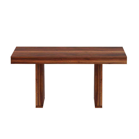 Lumin Solid Sheesham Wood 6 Seater Dining Set With Bench (With Cushion, Natural Finish)