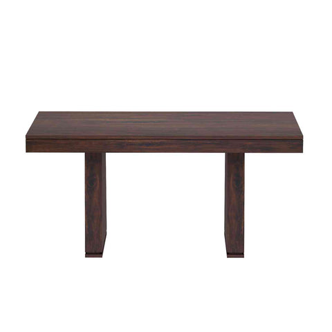 Lumin Solid Sheesham Wood 6 Seater Dining Set (With Cushion, Walnut Finish)