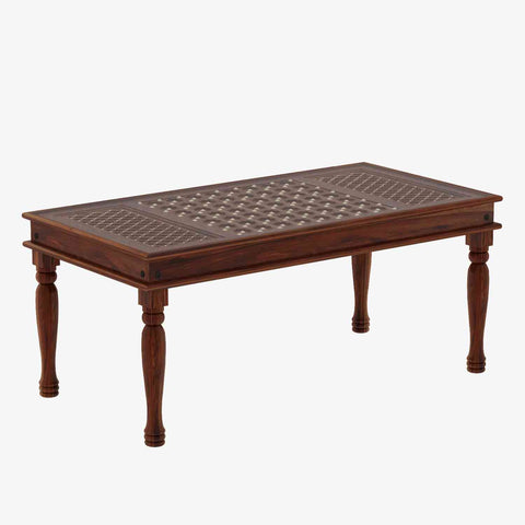Maharana Solid Sheesham Wood 6 Seater Dining Set (Design 2, Natural Finish)