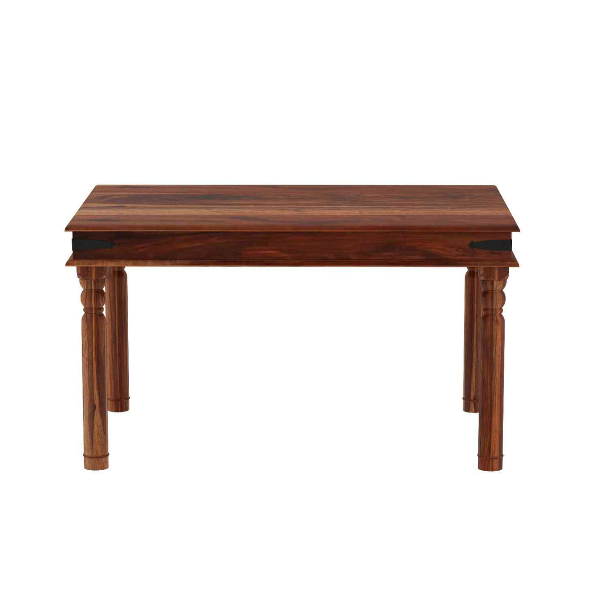 Ajmer Solid Sheesham Wood 5 Seater Dining Table With 3 Chairs And 1 Bench (With Cushion, Natural Finish)