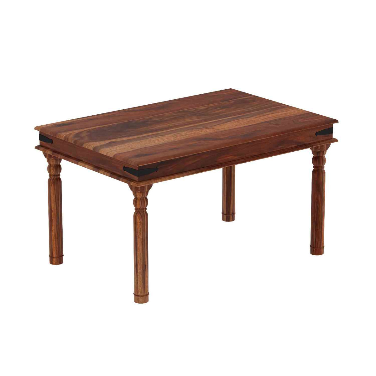 Ajmer Solid Sheesham Wood 5 Seater Dining Table With 3 Chairs And 1 Bench (With Cushion, Natural Finish)