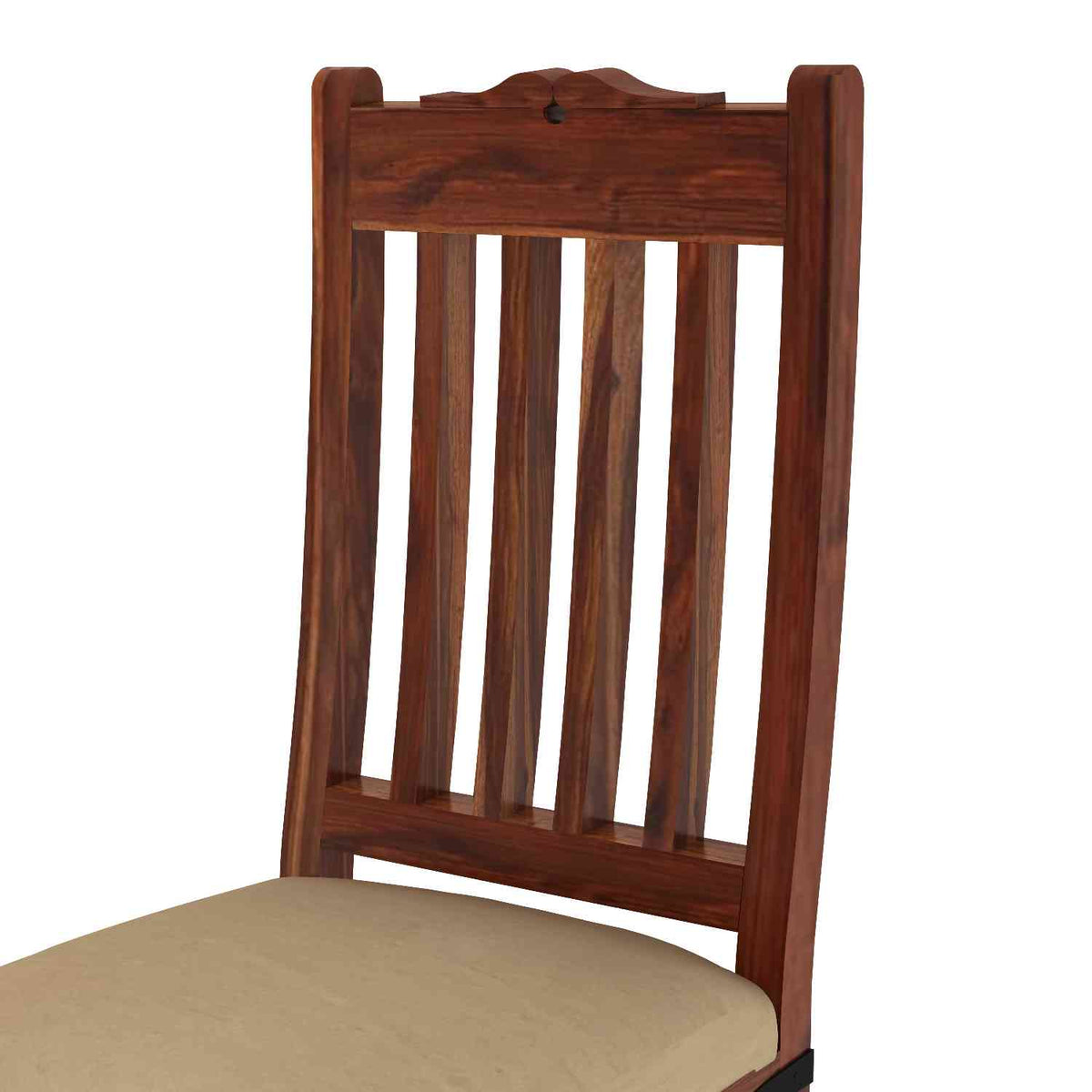 Ajmer Solid Sheesham Wood 5 Seater Dining Table With 3 Chairs And 1 Bench (With Cushion, Natural Finish)