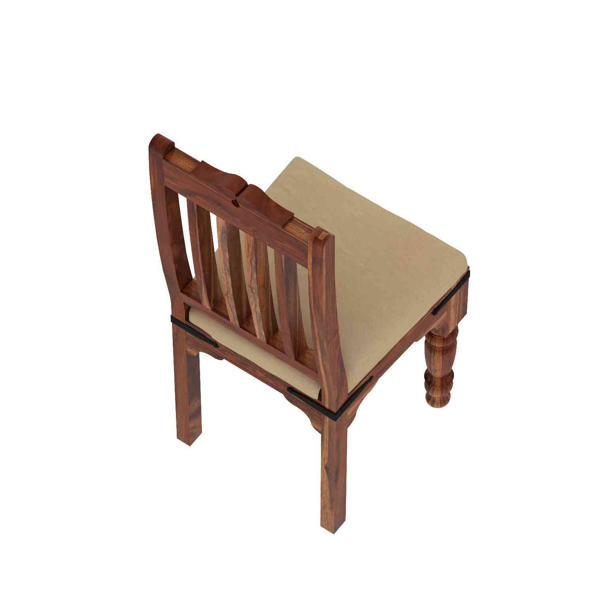 Ajmer Solid Sheesham Wood 5 Seater Dining Table With 3 Chairs And 1 Bench (With Cushion, Natural Finish)