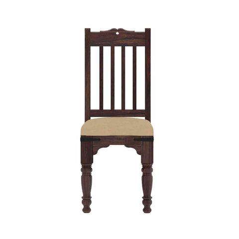 Ajmer Solid Sheesham Wood 4 Seater Dining Set (With Cushion, Walnut Finish)