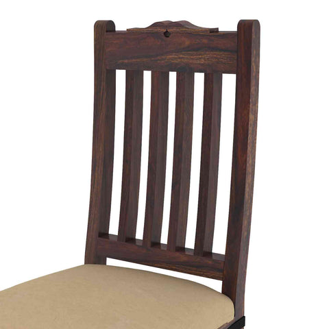 Ajmer Solid Sheesham Wood 2 Seater Dining Set (With Cushion, Walnut Finish)