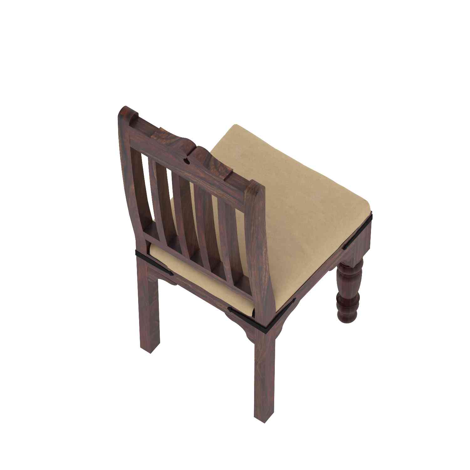 Ajmer Solid Sheesham Wood 6 Seater Dining Set (With Cushion, Walnut Finish)