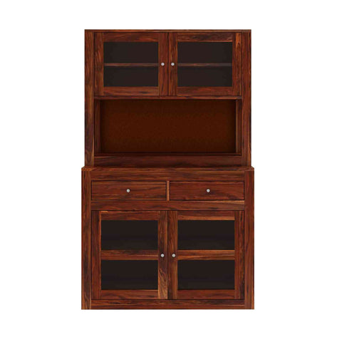 Fusta Solid Sheesham Wood Kitchen Cabinet (Natural Finish)