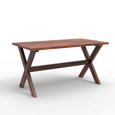 Prio Solid Sheesham Wood 6 Seater Dining Set (With Cushion, Natural Finish)
