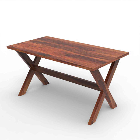 Prio Solid Sheesham Wood 6 Seater Dining Set (With Cushion, Natural Finish)