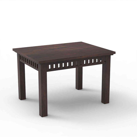 Rubikk Solid Sheesham Wood 4 Seater Dining Set (With Cushion, Walnut Finish)