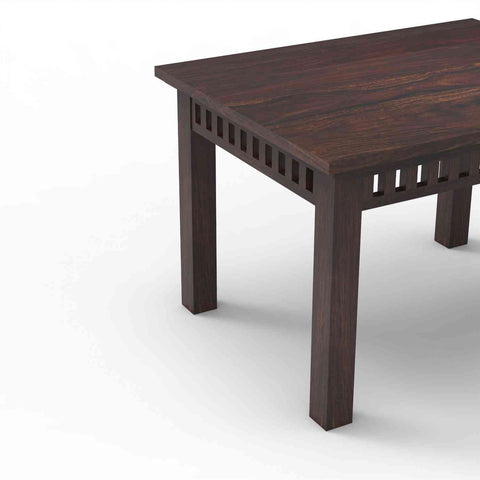 Rubikk Solid Sheesham Wood 4 Seater Dining Set (With Cushion, Walnut Finish)