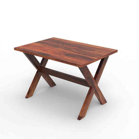 Prio Solid Sheesham Wood 4 Seater Dining Set (With Cushion, Natural Finish)