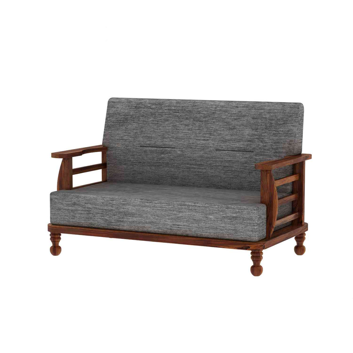 Feelinn Solid Sheesham Wood Five Seater Sofa Set (3+2, Natural Finish)
