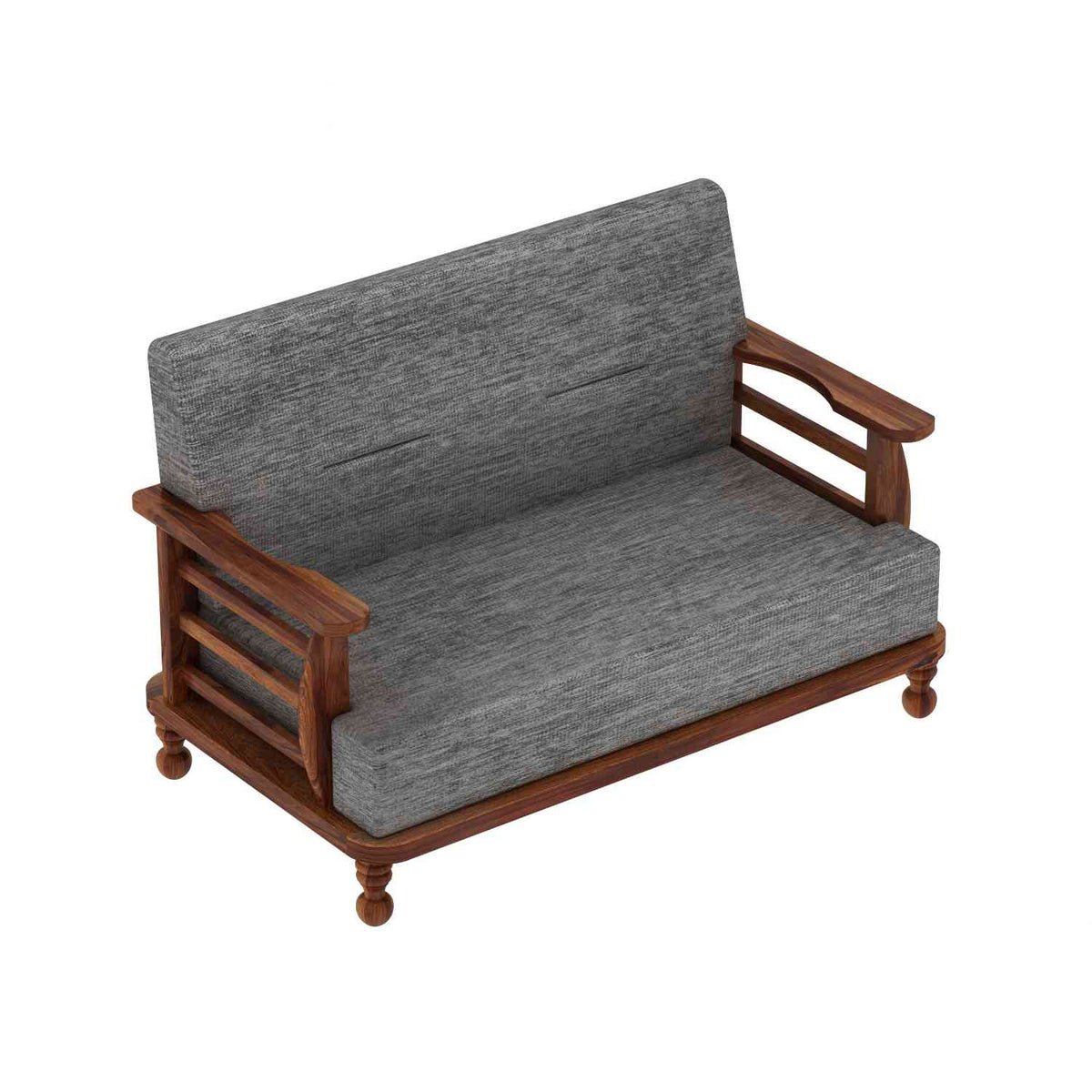 Feelinn Solid Sheesham Wood Five Seater Sofa Set (3+2, Natural Finish)