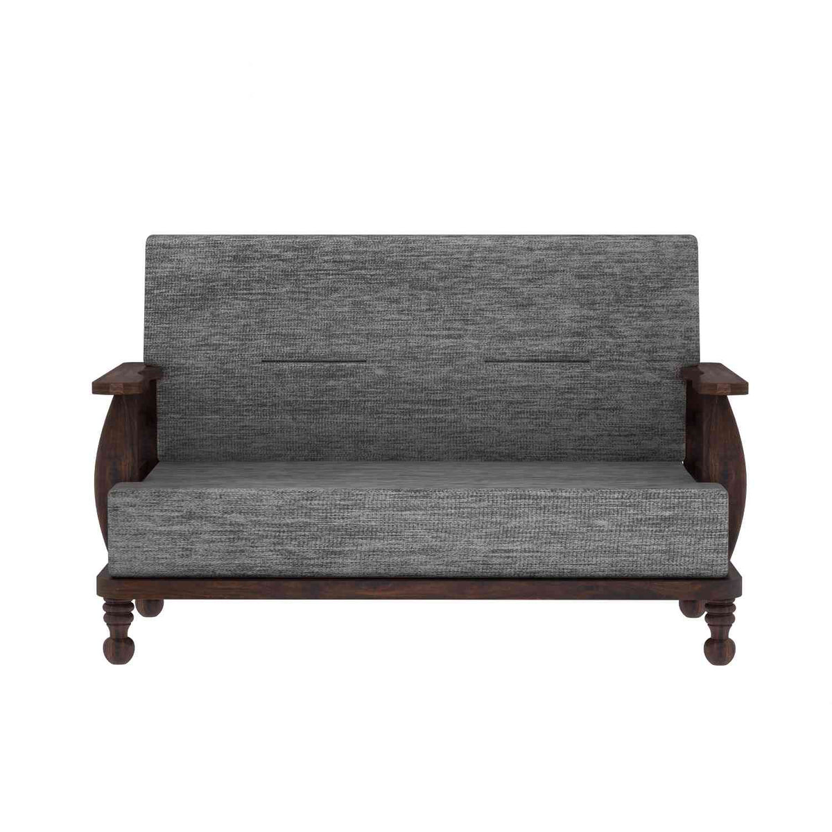 Feelinn Solid Sheesham Wood Five Seater Sofa Set (3+2, Walnut Finish)