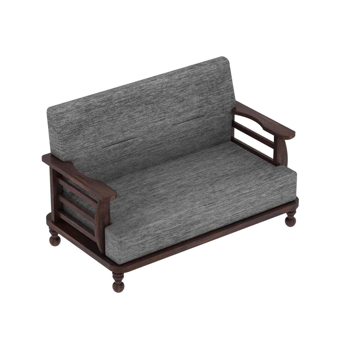 Feelinn Solid Sheesham Wood Five Seater Sofa Set (3+2, Walnut Finish)