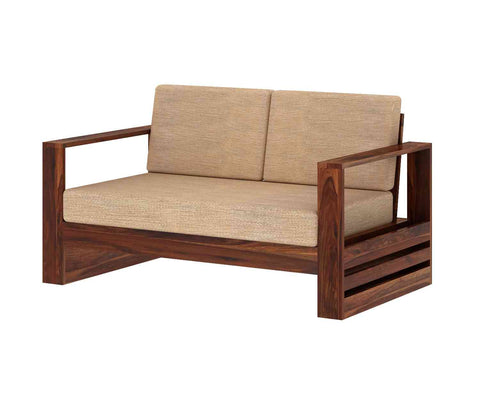 Maria Solid Sheesham Wood 2 Seater Sofa (Natural Finish)
