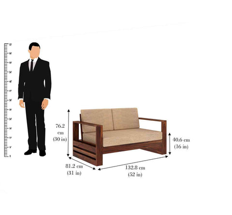 Maria Solid Sheesham Wood 5 Seater Sofa Set (3+2, Natural Finish)