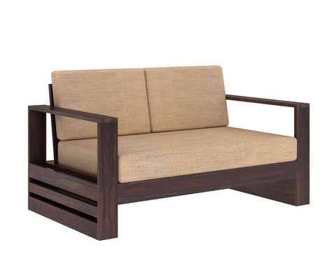 Maria Solid Sheesham Wood 5 Seater Sofa Set With Coffee Table (3+2, Walnut Finish)